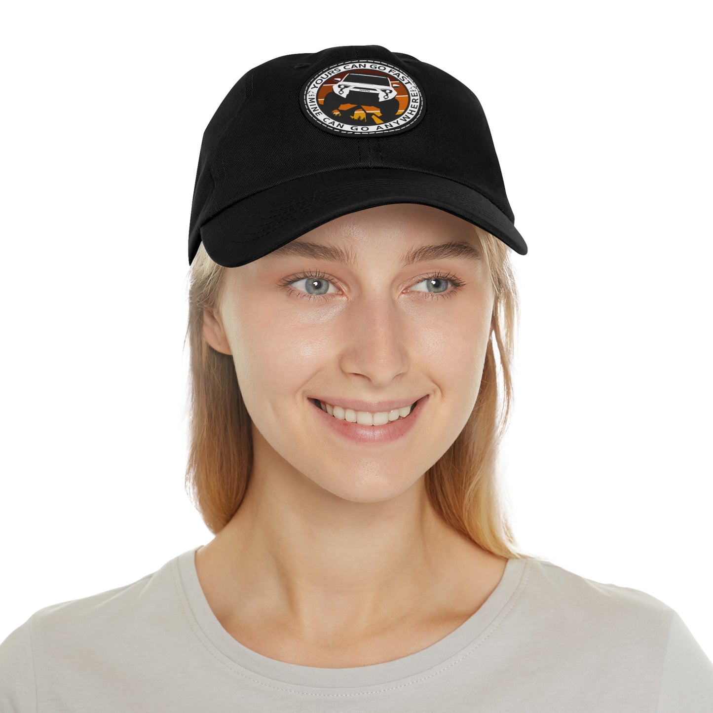 Dad Hat with Leather Patch - Yours can go fast, mine can go anywhere