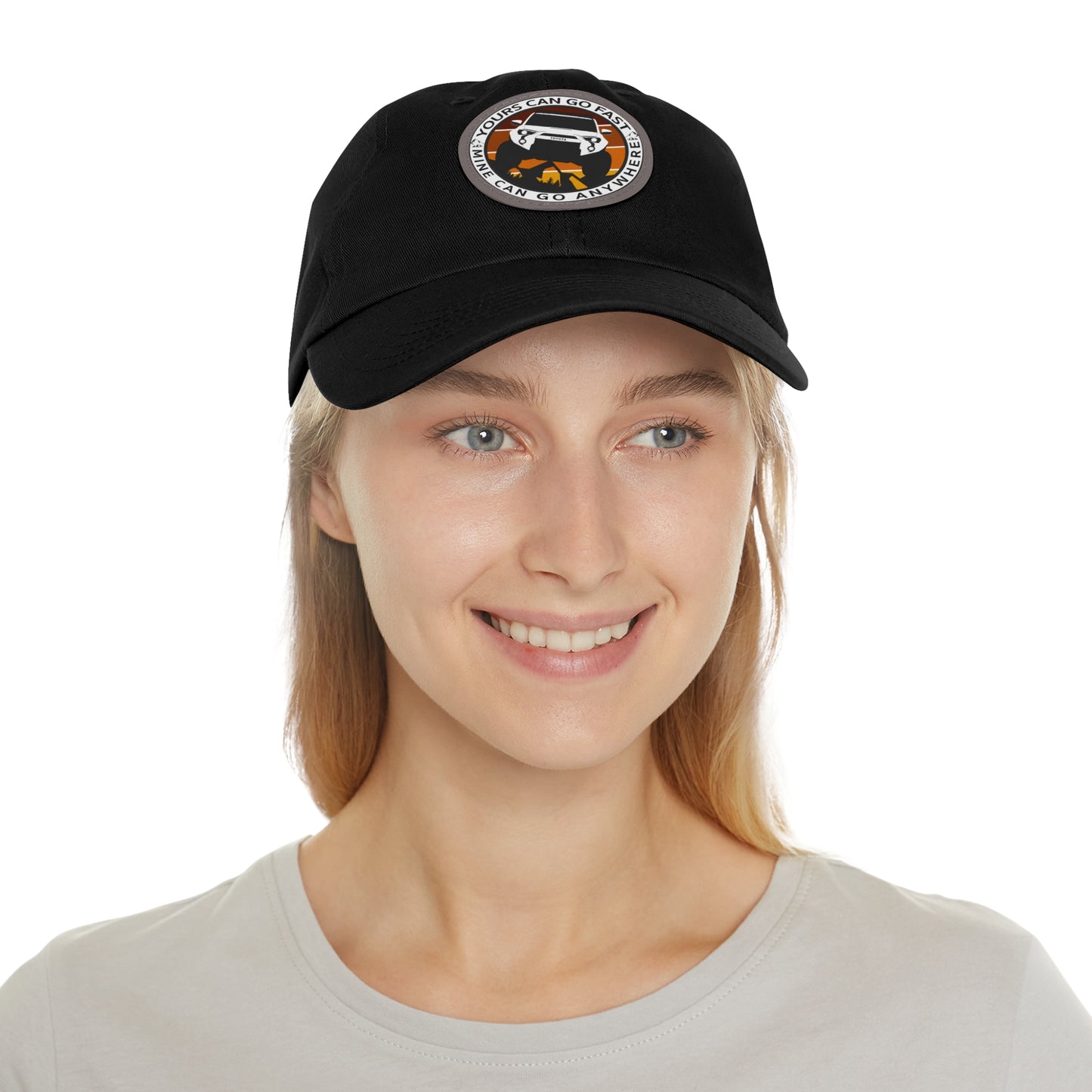 Dad Hat with Leather Patch - Yours can go fast, mine can go anywhere