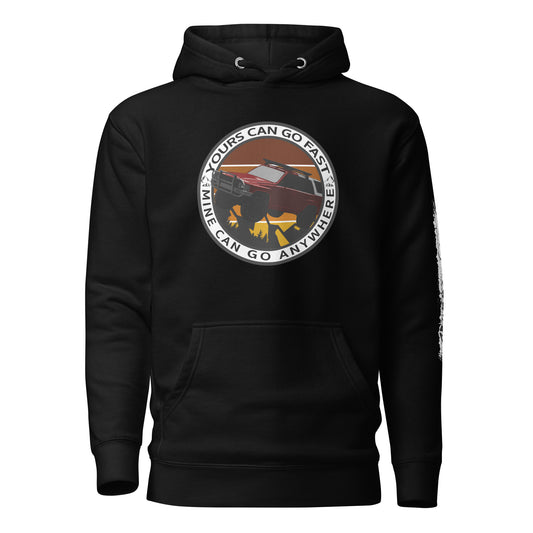 yours can go but mine can go anywhere 1st gen men hoodie, 4Runner Gear