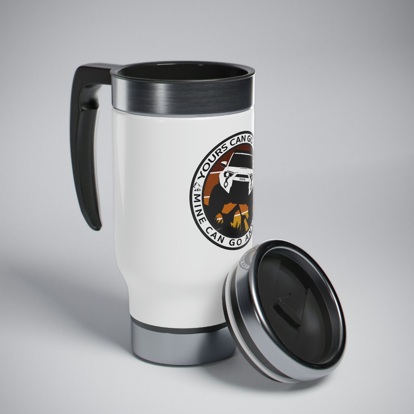 yours can go fast mine can go anywhere stainless steel travel mug with handle 14oz, 4Runner Gear