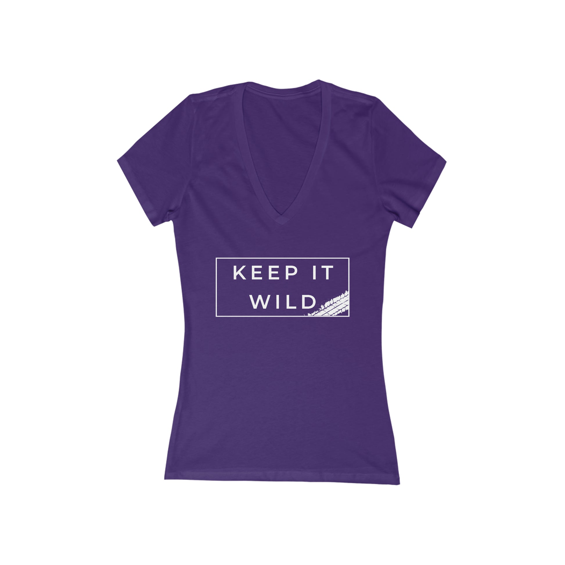 keep it wild womens jersey short sleeve deep v neck tee, 4Runner Gear